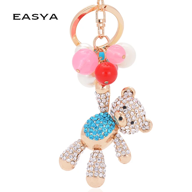 EASYA 2017 Trendy Teddy Bear Keychain Unisex Zinc Alloy Key Chain Porte