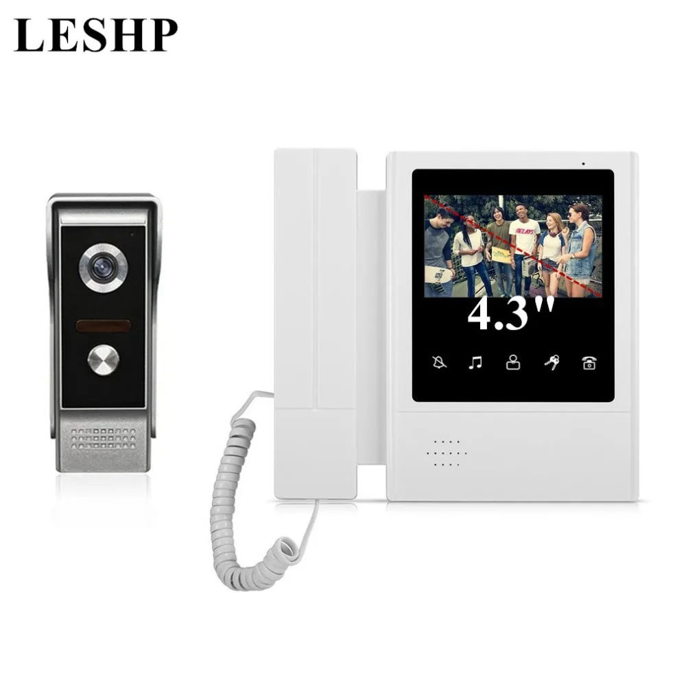 

Wired Visual Doorbell Video Intercom Home Door Bell 4.3 Inch TFT-LCD Door Phone Infrared Night Vision Doorbell Support Unlock
