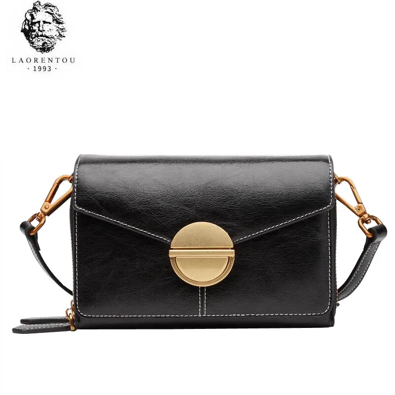 

LAORENTOU high quality fashion luxury brand handbag 2019 new fashion small square bag leather shoulder bag female simple wild Me