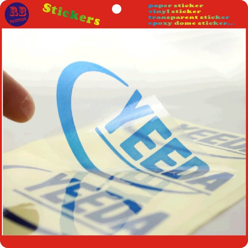 8x6cm transparent pvc sticker printing customin Stationery Stickers from Office & School
