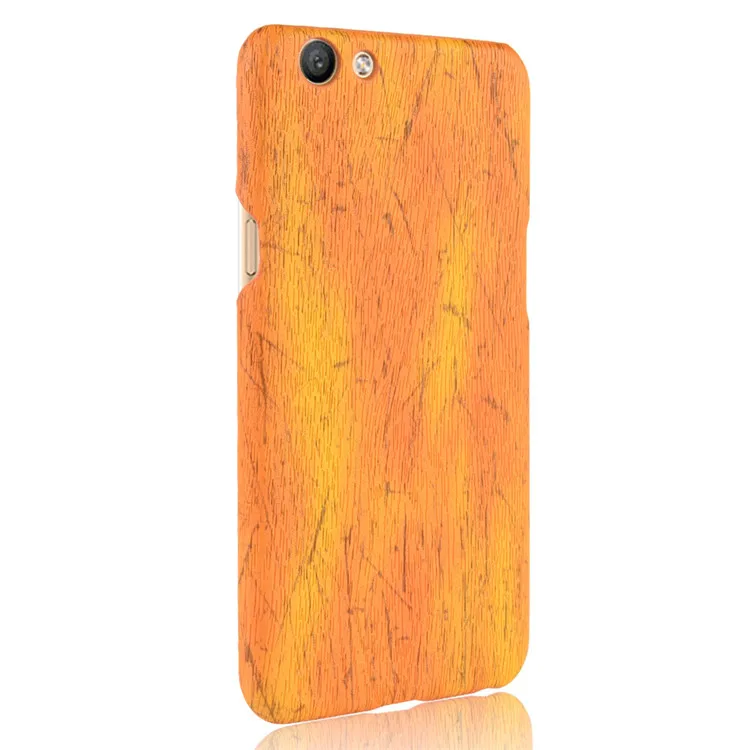 subin New arrival For Oppo F3 Case Vintage Wood PU Leather PC hard Protective shell Cover For Oppo F3 Phone Cases - Цвет: orange