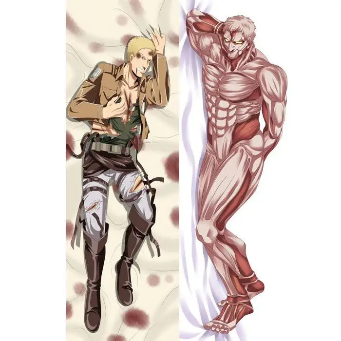 

Japanese Cool Anime Pillowcase Throw Otaku Dakimakura Attack On Titan Reiner Braun Custom Made Body Pillow Cover Case 150x50 CM
