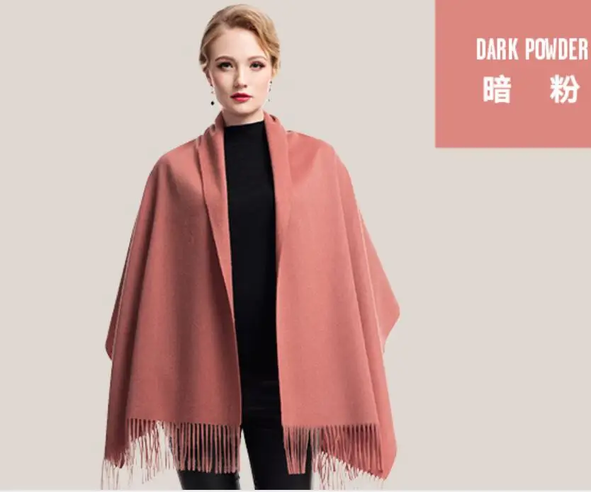 

Pashmina Scarf Shawl Wool Cashmere blended Scarf Women Winter Scarfs Thick Dark Pink High Quality Natural Fabric Free Shipping