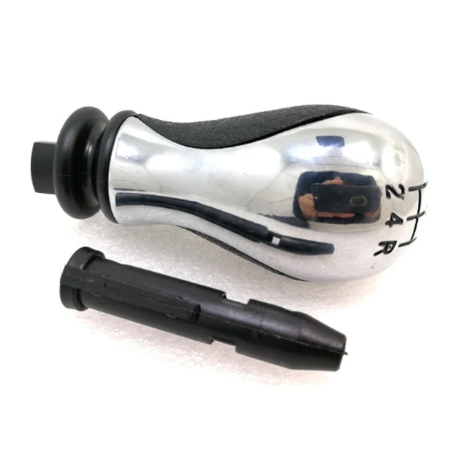 5 Speed Chrome Manual Car Gear Shift Knob With Gear Shift Knob Sleeve