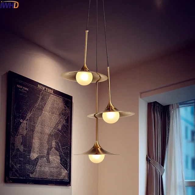 Iwhd Nordic Copper Led Pendant Light Fixtures 3 Heads Gl Ball Iwhd Nordic Copper Led Pendant Light Fixtures 3 Heads Gl Ball Hanging Lights Gold Modern