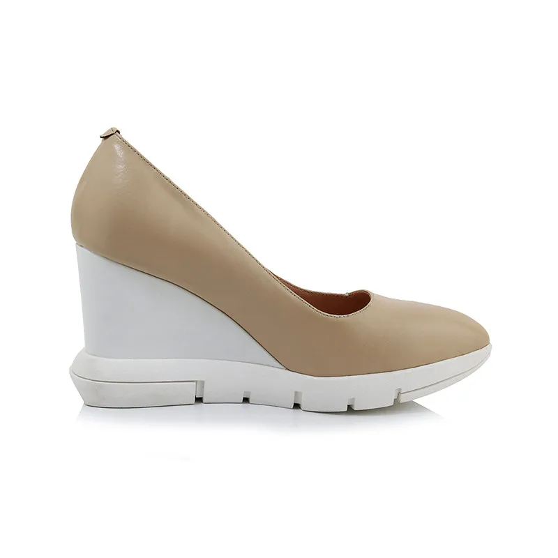 Karinluna Hot Sale 2019 Wholesale Pointed Toe Slip On Summer Pumps Woman Shoes Platform Wedge High Heels Shoes Woman Pumps