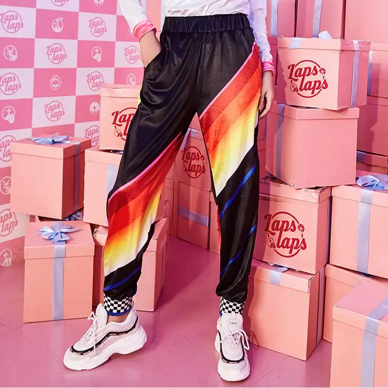 Mujeres Largo Show Cremallera Pantalones As De Nueva Otoño Paneles Rayas Llegada Harén Patchwork Delgado 2019 Las nXZ7vqq