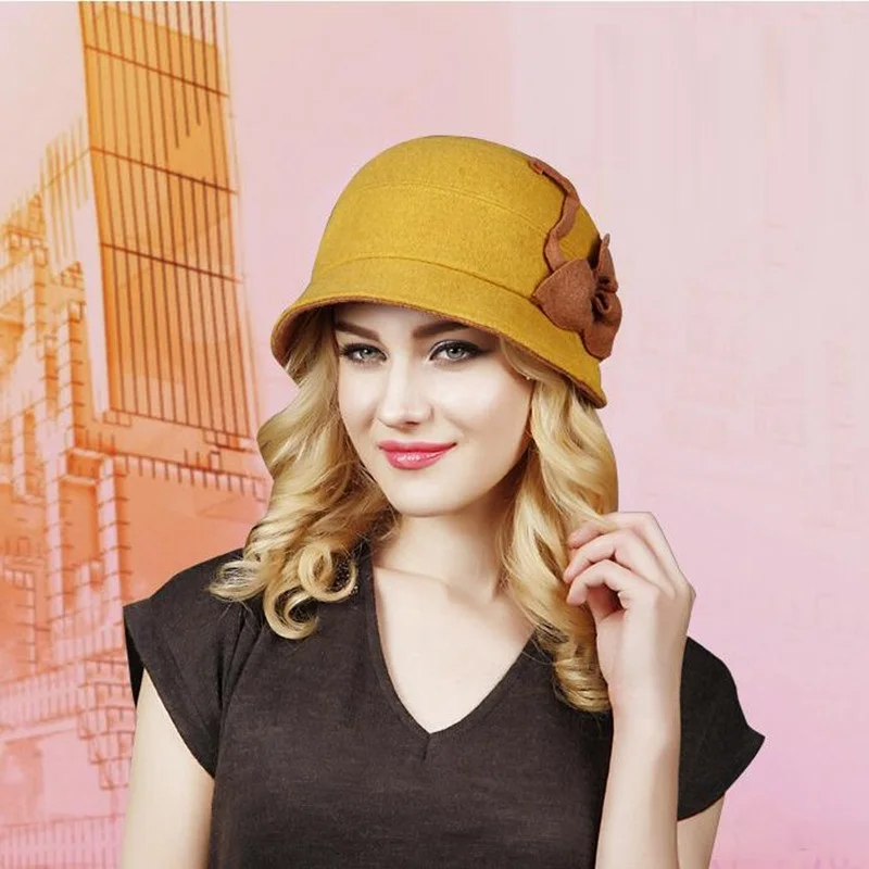 

Women's Fisherman Hat Autumn Winter Female Elegant Bucket Cap Ladies British Retro All-match Casual European Fisher Hats H6807