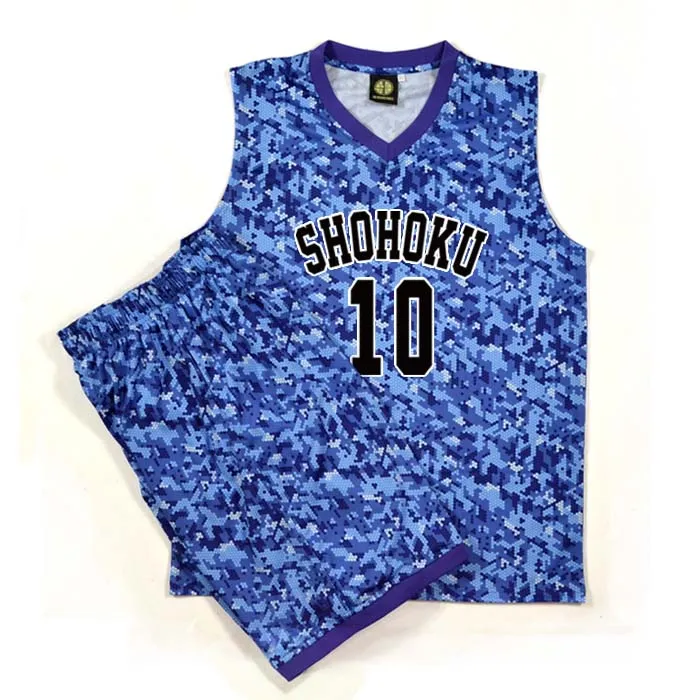 Slam Dunk Jerseys Shohoku 10 Sakuragi Hanamichi Military Camouflage