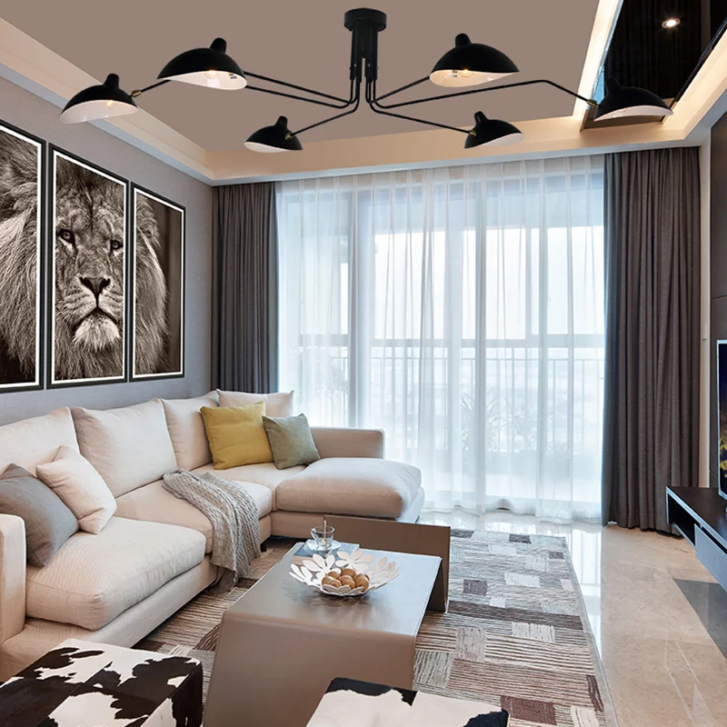 

Black White Retro Loft Industrial Vintage Wall Lamps French Designer Rotating Sconce Wall Lights For Home Decoration