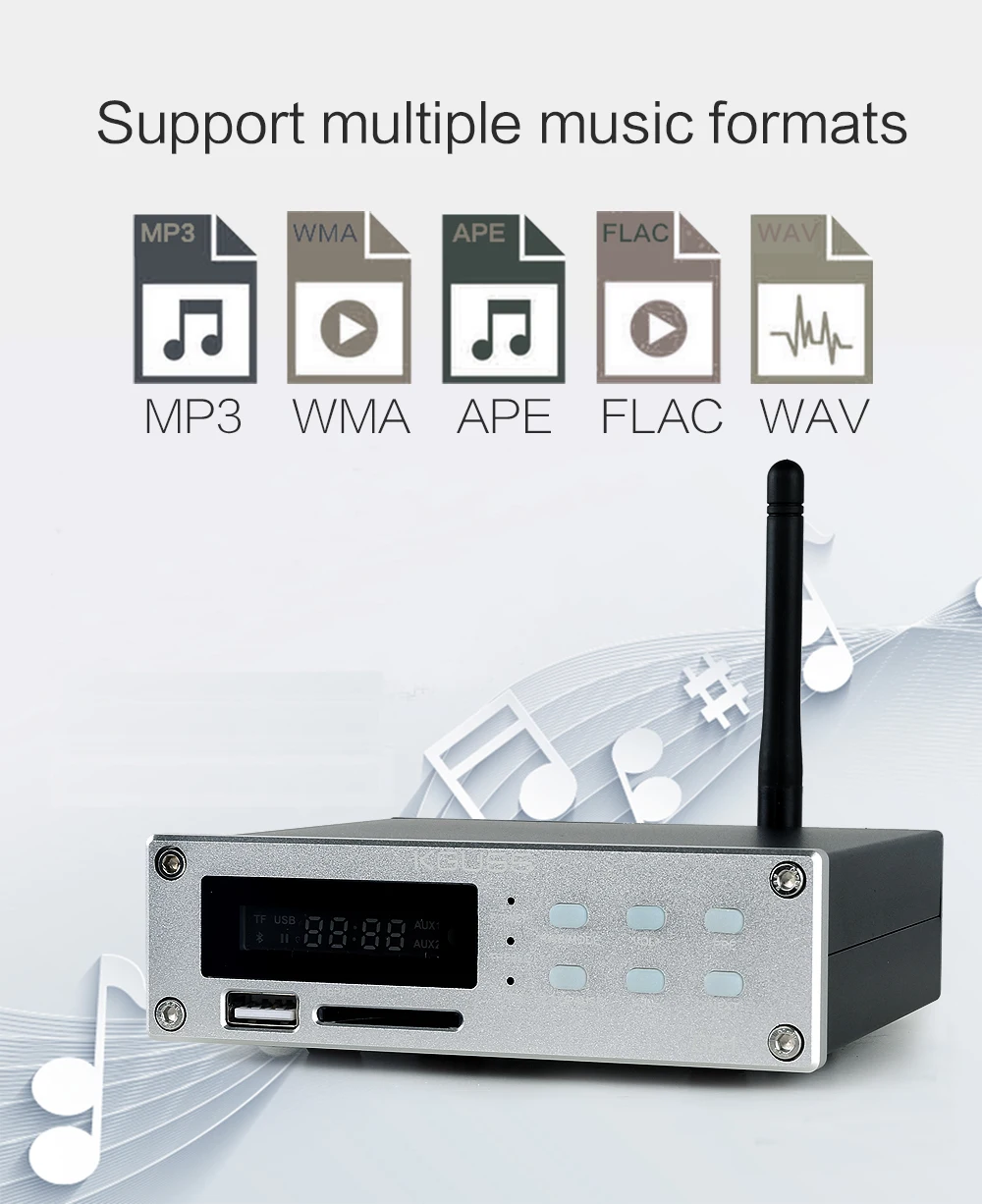 KGUSS GP-1 2,1 аудио HIFI Bluetooth цифровой усилитель