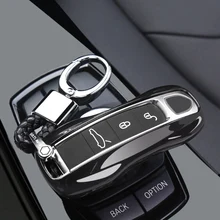 Чехол для ключей автомобиля Porsche Panamera 971 Cayenne Fob держатель умный пульт дистанционного управления с цепочкой для ключей