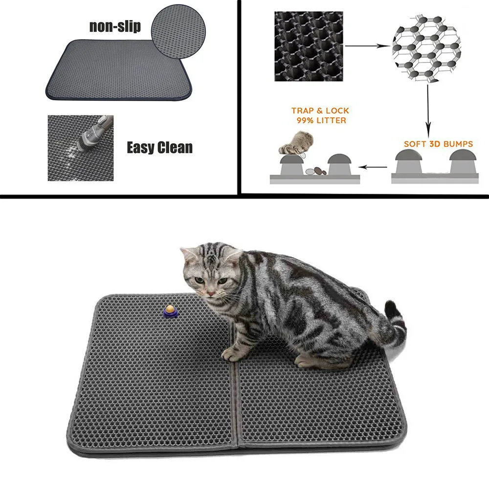 2018 New Double Layer Feeding Mat Placemat Waterproof Cat