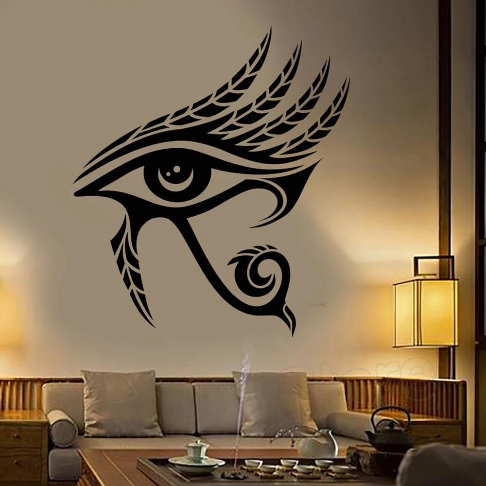Настенные наклейки в виде глаза Хоруса, египетского символа, Декор для дома, декор для гостиной, Египетский Бог, виниловые наклейки на стену, украшение для спальни, D038