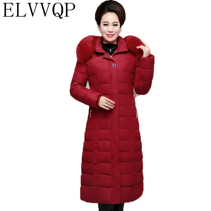Veste Nouveau Manteau Long Mode vert Pardessus Chaud Occasionnel La D'hiver rouge Coton Survêtement Capuche army Noir Femmes ardoisé Taille Plus 2018 Épais À Femelle Lf946 bourgogne Green Parka tqwnrgt8A