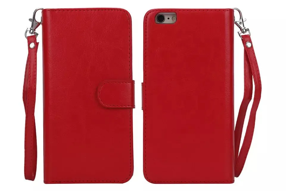 Coque чехол для iPhone 6S Plus и 6 плюс кожаный чехол Бизнес Телефонные Чехлы 9 кредитных держатель для карт 2 в 1 съемная капа Fundas