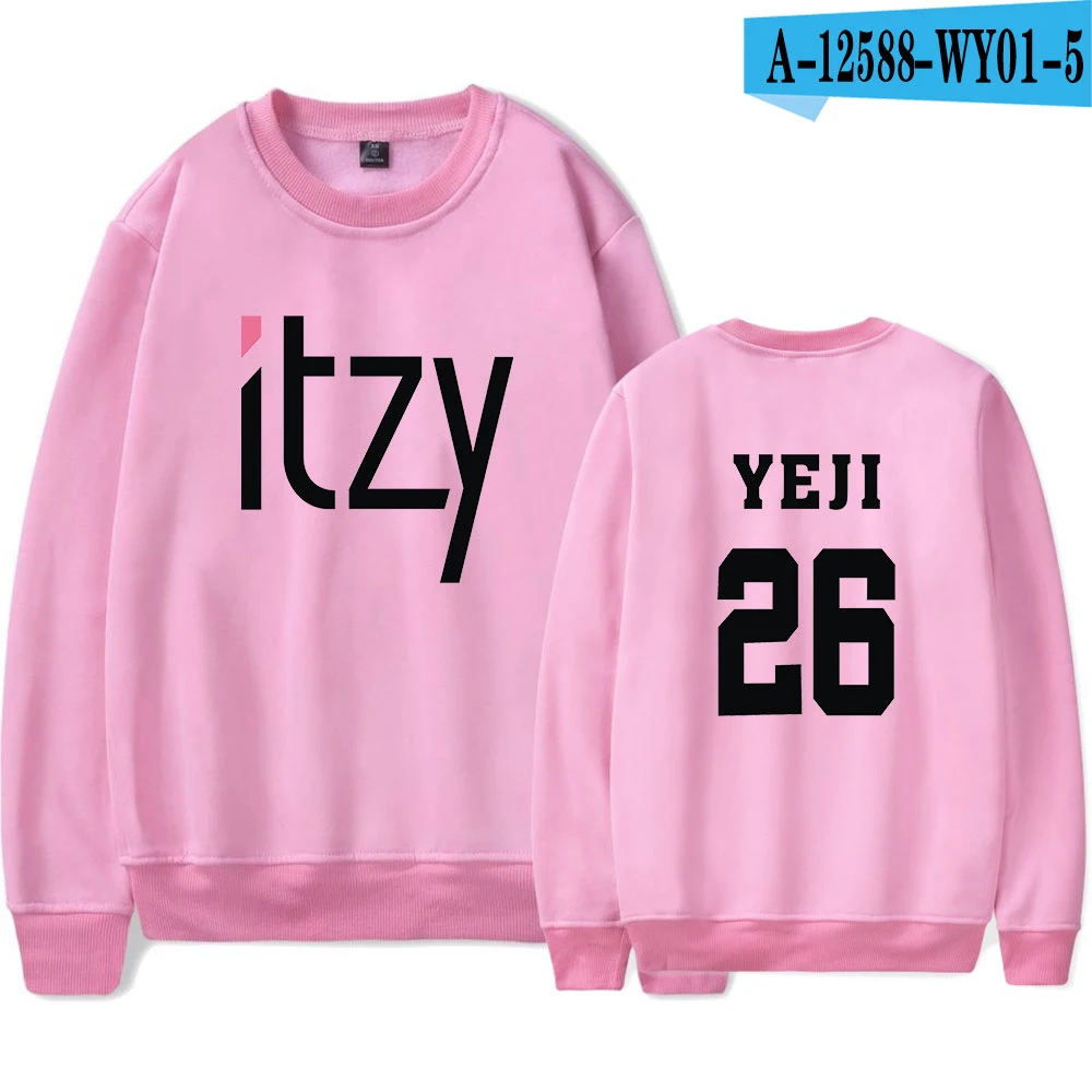 31 Новая Мода Kpop Itzy толстовки с принтом для мужчин женщин монолитным Толстовка повседневное О образным вырезом длинным рукавом унисекс Harajuku - Цвет: 31