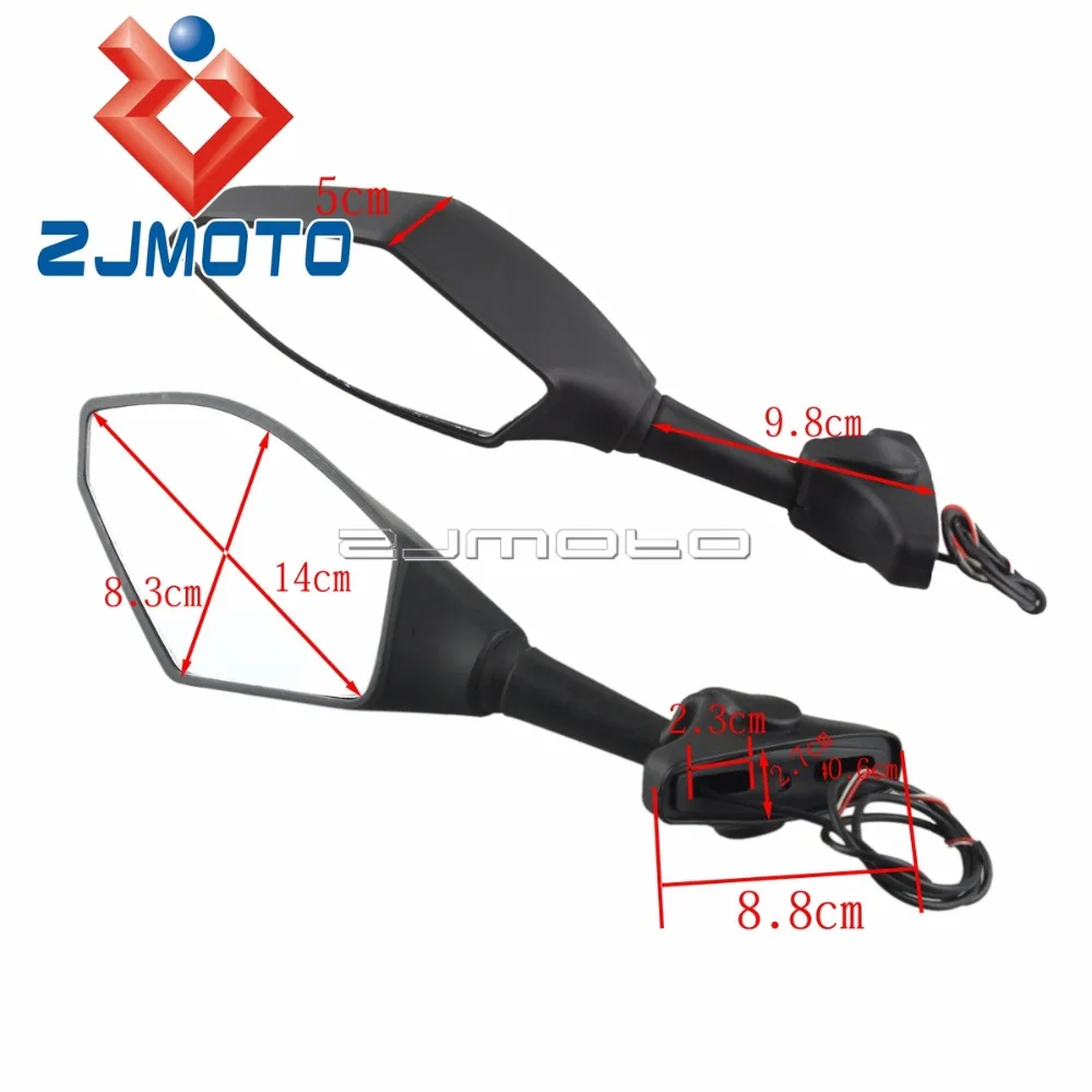 LED указатели поворота сбоку Зеркала для гоночных мотоциклов для FZR YZF FZ1 FAZER FJR XJ6 zrx ниндзя CBR CBF GSXR заднего вида Зеркала