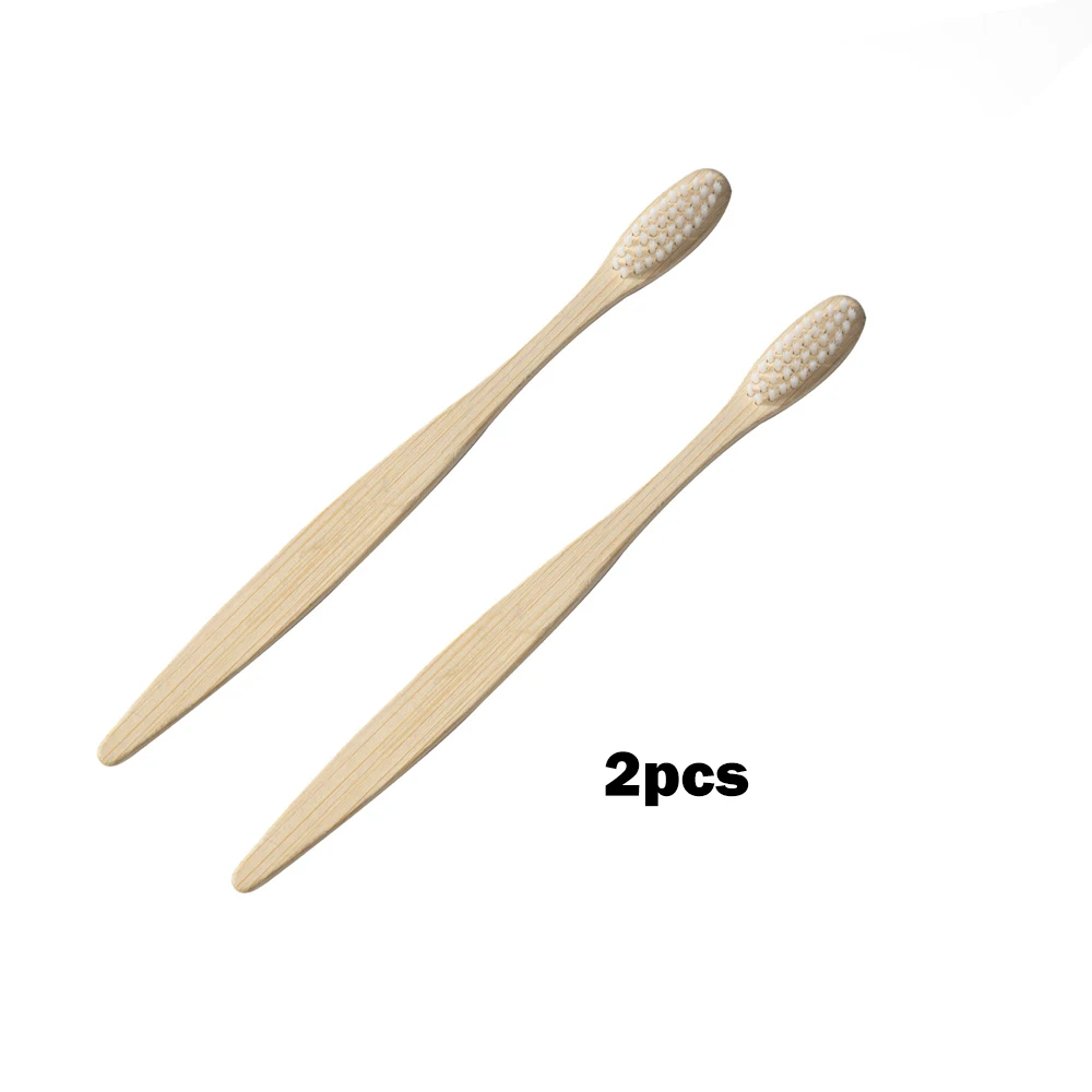 2pcs white 1 шт. Радужная зубная щетка es зубная щетка из натурального бамбука гигиена полости рта красочные зубные щетки дешевая мягкая зубная щетка - Цвет: 2pcs white