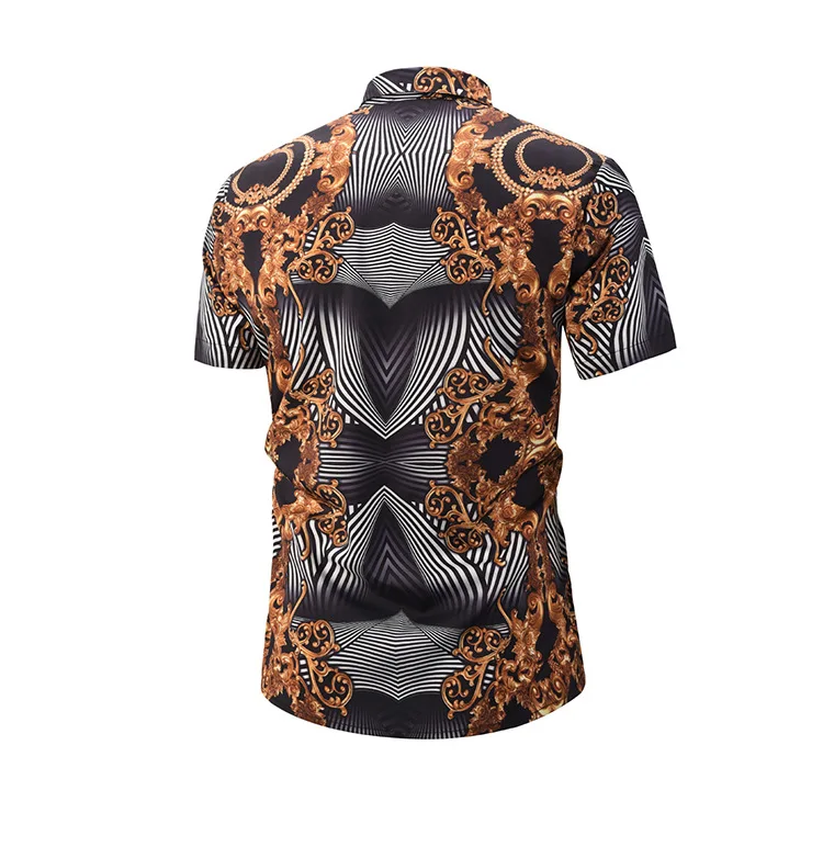 2019 Мужская Гавайская короткая рубашка мужская для отдыха Camisa Masculina с принтом пляжные рубашки короткий рукав Летняя мужская одежда
