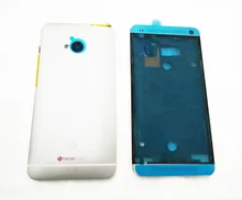 White Original for HTC One M7 801e full housing door back case / battery cover + front plate / faceplate with sim tray