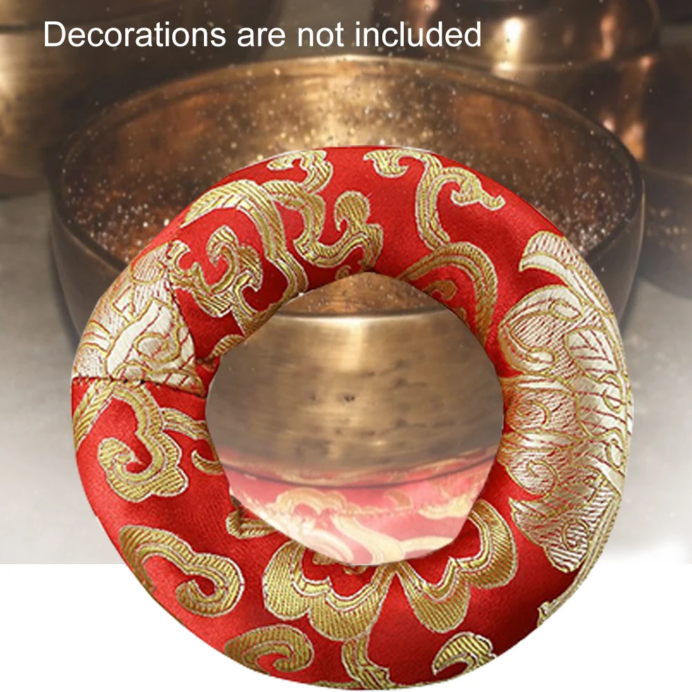 

1PC Singing Bowl Cushion Portable Cotton Blend Retro Round Handmade Buddhism Ring Pillow Tibetan Holder Comfortable Soft