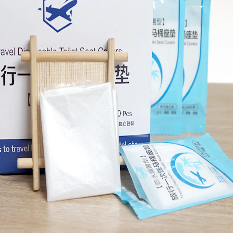 

50Pcs/Pack Disposable Toilet Seat Cover Mat 100% Waterproof Toilet Paper Pad For Travel/Camping Bathroom Accessiories QW992414