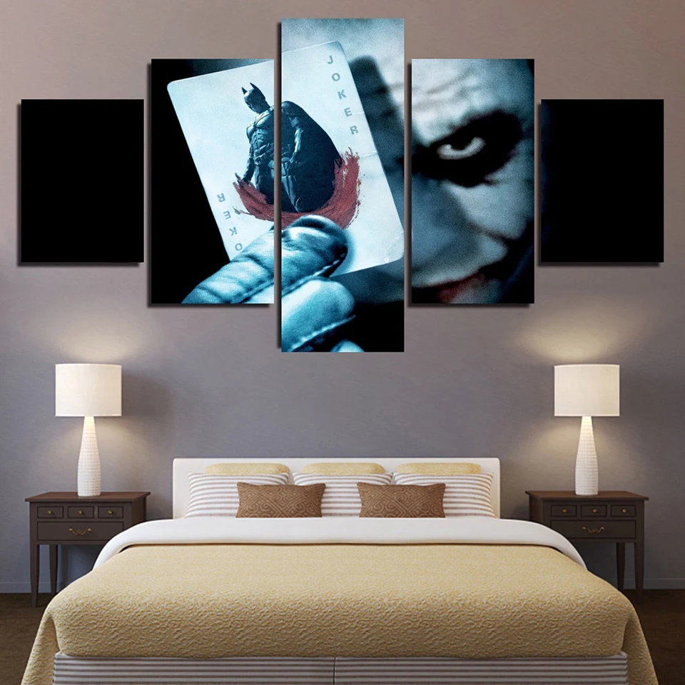 

Print Painting Modular Poster 5 Pieces/Pcs Batman Joker Movie Home Decor Art HD Canvas Wall Tableau Picture For Living Room