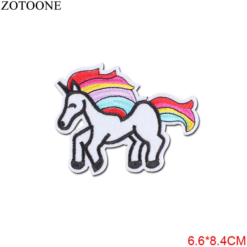 ZOTOONE нашивки в форме единорога красочные наклейки Diy железа на одежду
