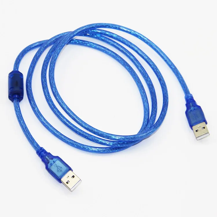 Кабель Bochara USB 2,0 type A Male to type A Male из фольги+ в оплетке(внутри)+ прозрачное ПВХ Экранирование 1,5 м 1,8 м 3 м 5 м 10 м