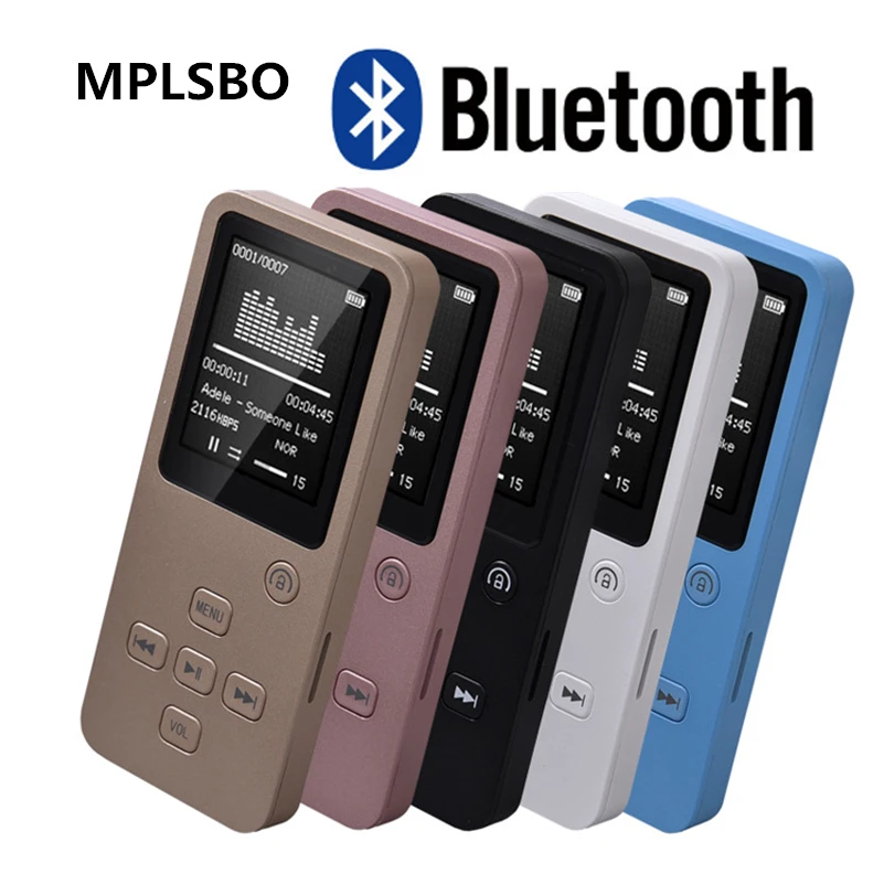 

MPLSBO MP4 Bluetooth HiFi 8GB 16G 32GB MP3 MP4 Music Player 1.8" TFT Screen Support Pedo Meter E-book FM Radio Voice Recorder