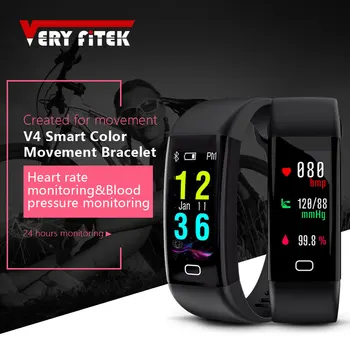 

Veryfitek V4 Waterproof Smart Fitness Tracker Color Screen Heart Rate Monitor Watch Smart Wristband Bracelet For Ios Android