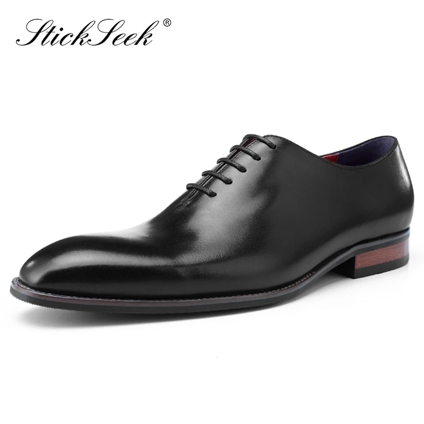 

Classic Genuine Leather Formal Dress Man Wedding Party Shoes Vintage Square Toe Handmade Men's Quarter Brogue Oxfords SK162