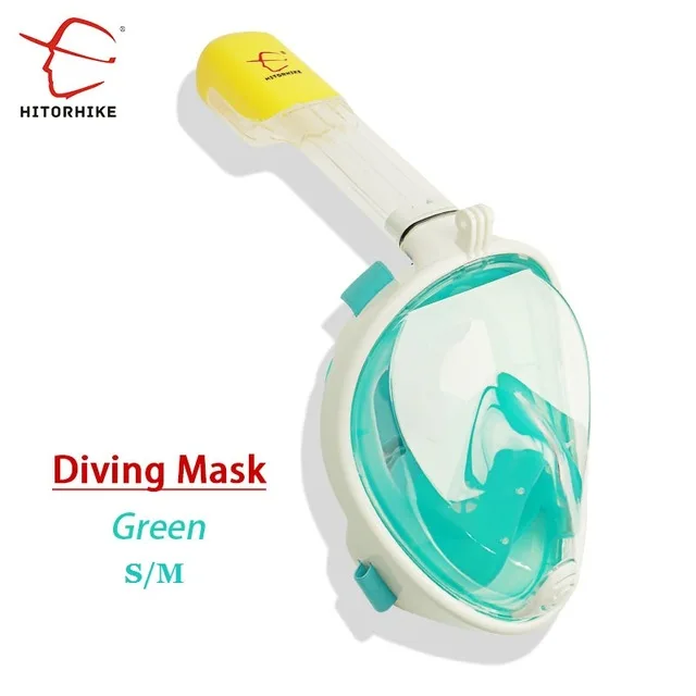 Лидер продаж, маски для дайвинга, анти-туман, топ, сухая маска для подводного плавания, для взрослых и детей, для всего лица, для плавания, тренировочная маска, водостойкая - Цвет: GREEN S M