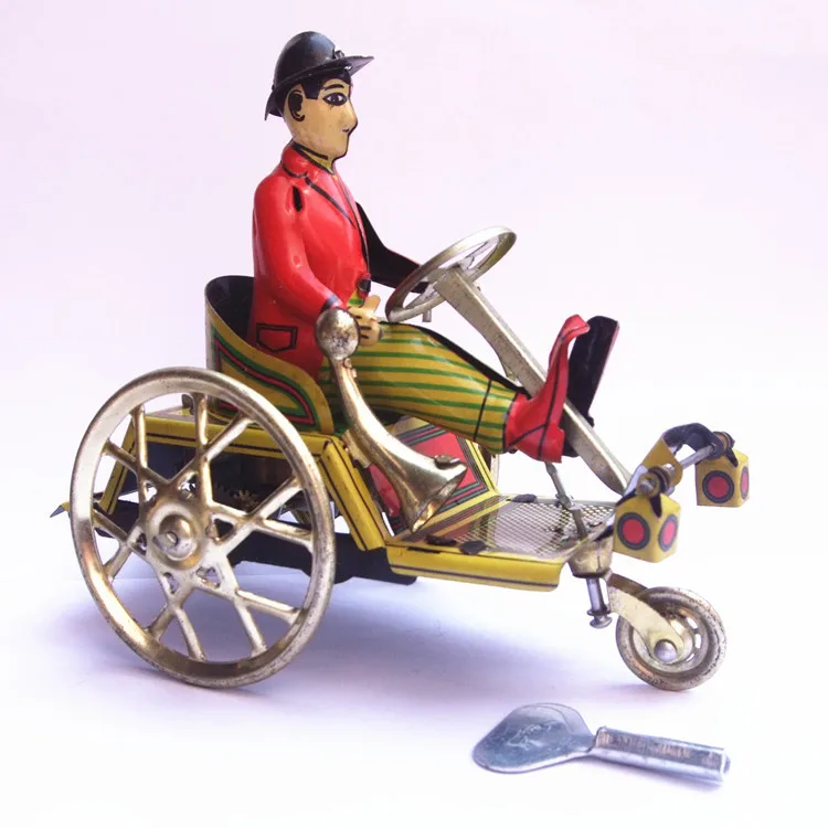 

Vintage Style Tin toys Antique Robots wind up toys for Children Home Decor Metal Craft bicycle man