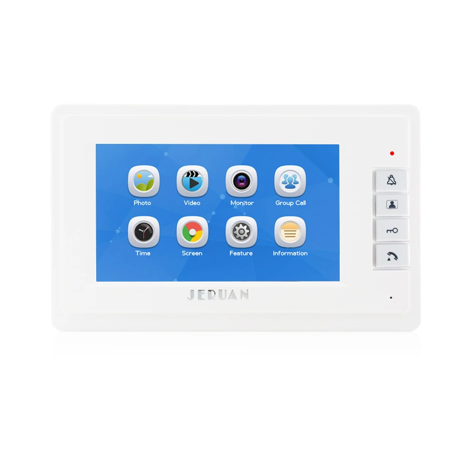 

JERUAN 7 inch Color Screen LCD Video Door Phone Record Intercom System only monitor 8GB Card 724R