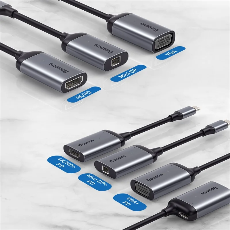 Baseus Мульти USB C концентратор USB 3,0 HDMI VGA USB разветвитель type C адаптер для MacBook Pro Аксессуары для ПК PD зарядка type C концентратор