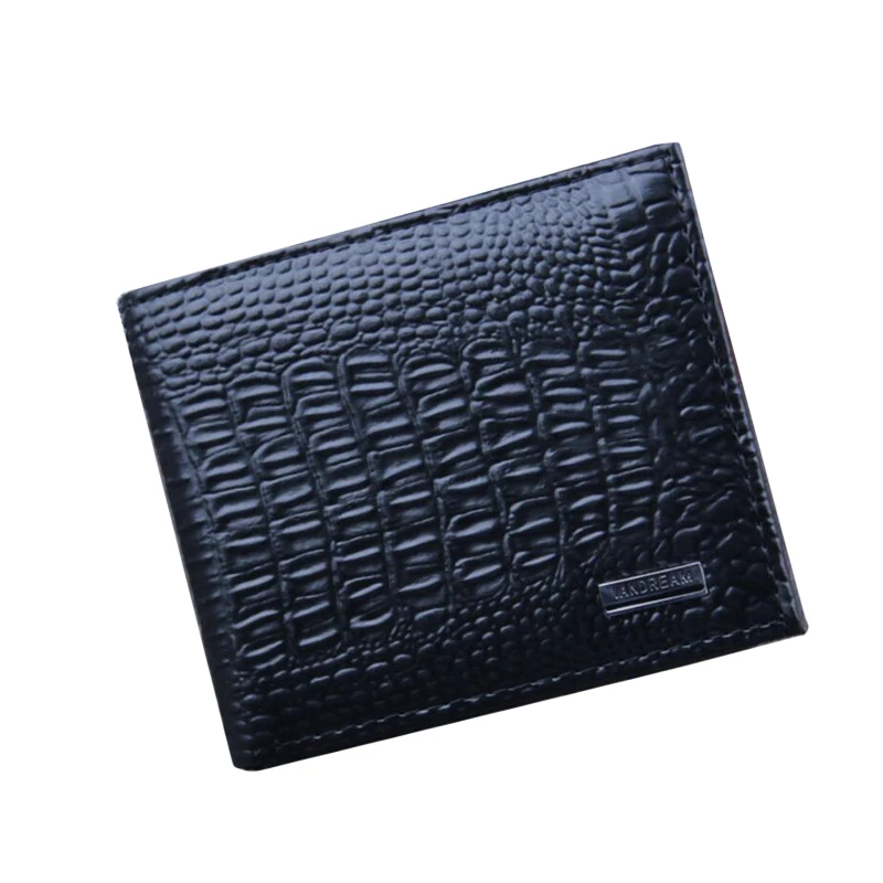 

2019 New Crocodile Pattern PU Leather Business Men Short Wallet Fresh Style Zipper Purse With Coin Pocket Money Bag Wallets Men