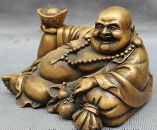 Быстрая доставка 9 &quotКитайская Бронзовый народный Буддизм YuanBao Тыква счастливый