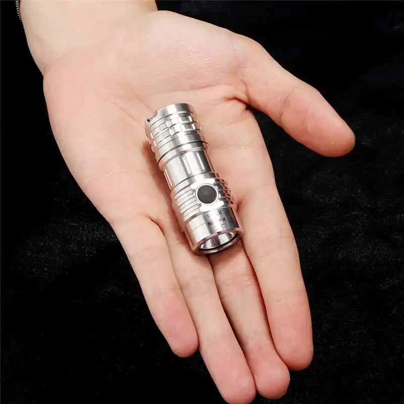 

XANES Portable XT01 XP-G3 350LM 6Modes USB Rechargeable Stainless Mini Keychain Light EDC LED Flashlight Detector Hunting Torch