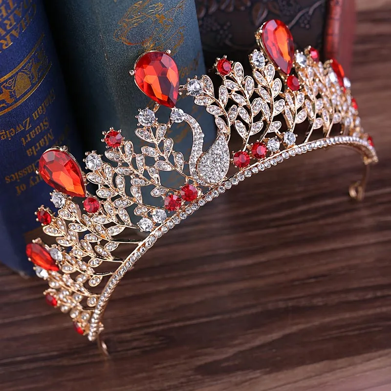 

Baroque Silver Pearl Crystal Rhinestone Swan Tiara and Crowns Noiva Diadem Coronal Headpiece Wedding Hair Jewelry Accessories VL