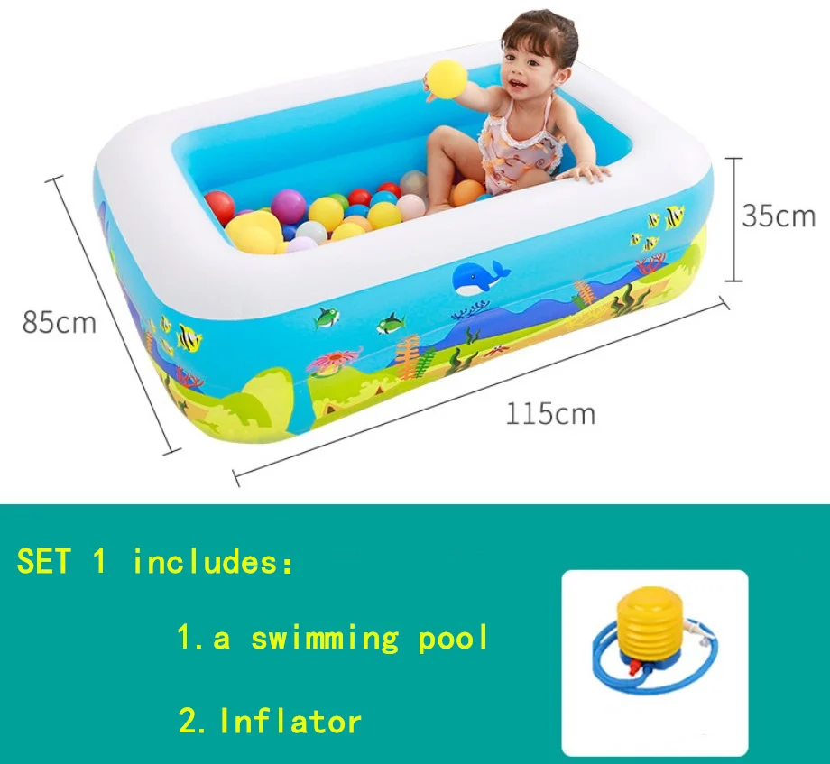 Inflatable Baby Swimming Pool Portable Outdoor Children's Bathing Pool Indoor Inflatable Pool kid Pool - Цвет: SET 1