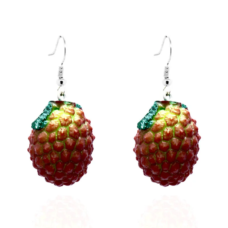 Серьги Durian lichi Walnut стереоскопические серьги из смолы с фруктами женские модные