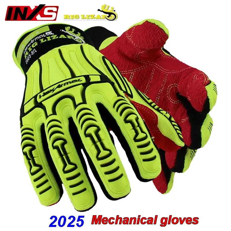 SAFETY-INXS 2025 정비공 장갑 Anti-impact Cut-proof Anti-puncture 안전 장갑 내유성 내구성 작업 장갑