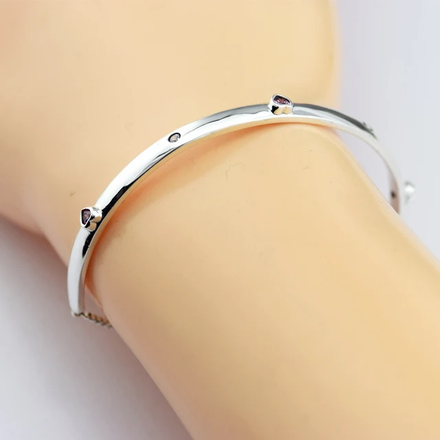 Original 925 Sterling Silver Jewelry Explosion Of Love Bracelet With Original 925 Sterling Silver Jewelry Explosion Of Love Bracelet With Pink And Clear Cz Fine