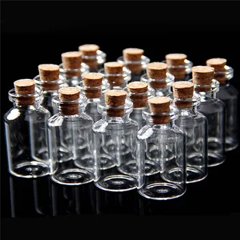 

10pcs 5ml Mini Clear Glass Tiny Vials Jewelry Bead Storage Jar Containers Wishing Bottle With Cork Stopper for Payty Decor