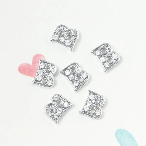 

free shipping christmas gift 20pcs/lot floating B initial letter charms S-02