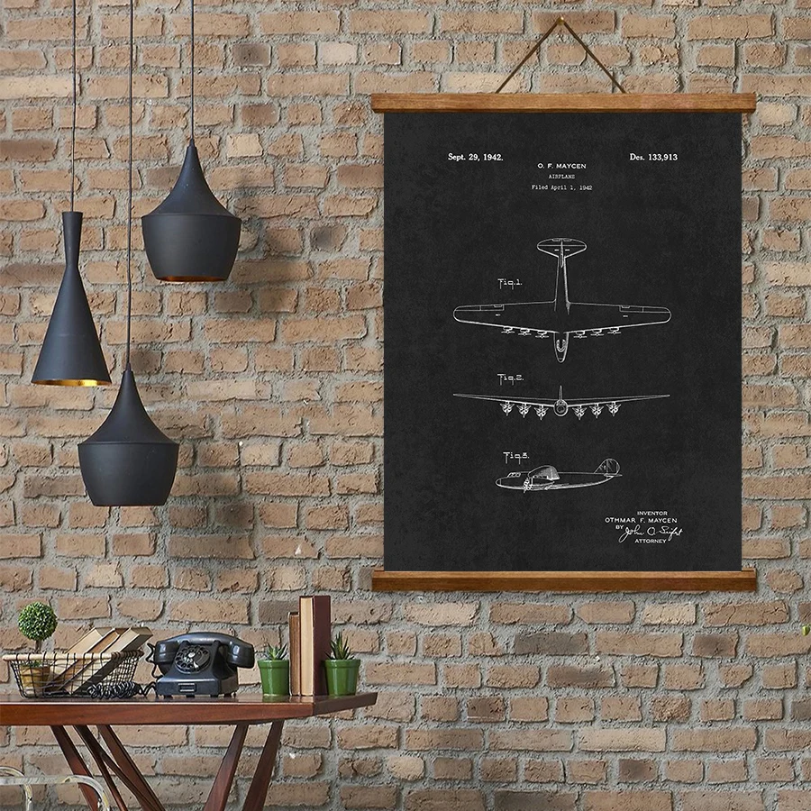Canvas Painting  Air Plane Black White Posters And Prints Kids Poster for Living Room Decorate Artwork 4