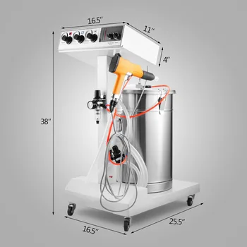 Online 450g/min WX-101 Powder Coating Machine 45L Capacity Electrostatic Powder Coating Machine Spraying Gun Paint