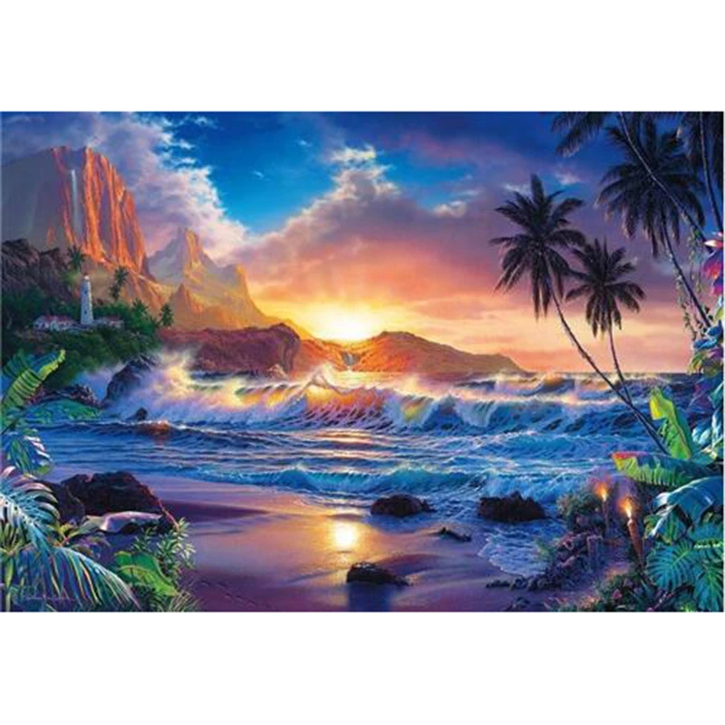 &quotlandscape seaside &quotFull Square &amp round Drill 5D DIY Diamond Painting 3D Embroidery arts Cross Stitch Mosaic Decor gift LG2222 | Дом и